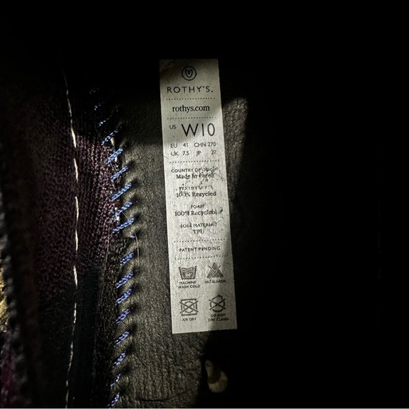 Rothys The Sneaker Women's maroon with navy Flat Slip On Shoes 10 - Picture 6 of 7